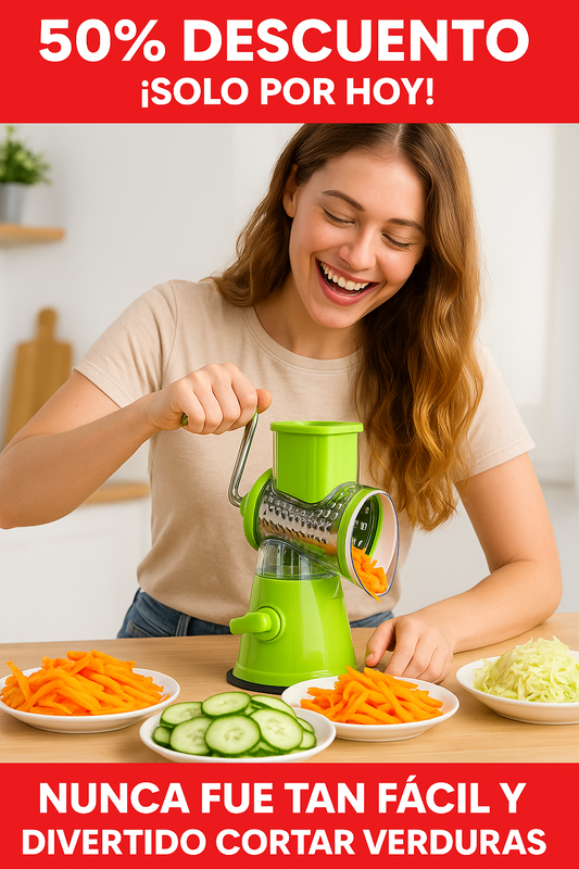 🔪 ¡Corta, ralla y rebana en segundos como un chef! 💚 Come más sano sin perder tiempo en la cocina